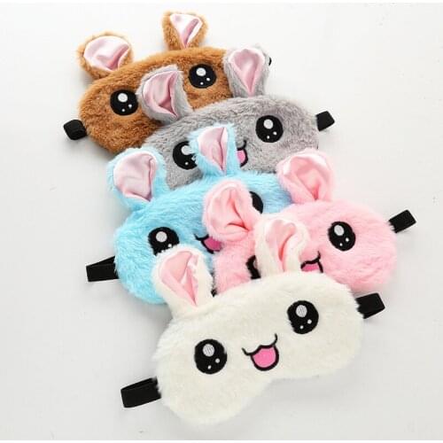 Kawaii Soft Toy Koalas Rabbit Eye Mask Sleeping Mask Plush Eye Shade Cover 3D Cartoon Eyeshade Relax Mask Big eyes Rabbit