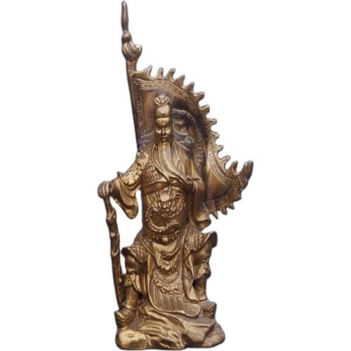 Chinese old bronzes Great banner God copper Statue