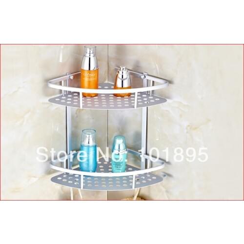 L17282 - Luxury Wall Mounted Aluminum Bathroom Shelves Corner Bathroom Holder
