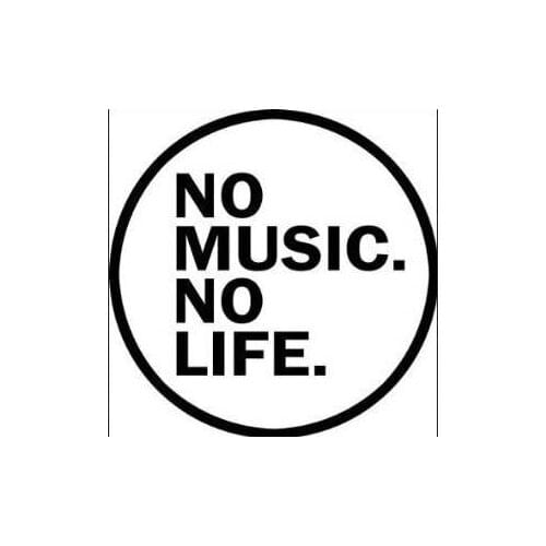 Car accessories No Music No Life window bumper Sticker waterproof 12x12cm