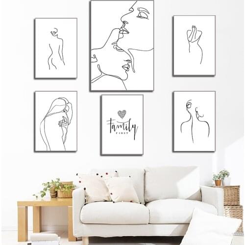 Figure Line Drawing Posters and Prints for Living Room Modern Abstract Art Picture Home Decor Nordic Canvas Painting Wall Art