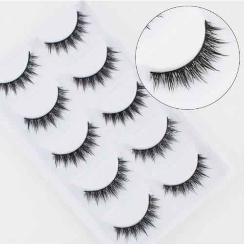 NEW 5 pair Fashion Handmade black False Eyelashes Long Cross Eyelashes Extension Soft False Eyelashes Eye Makeup Tools