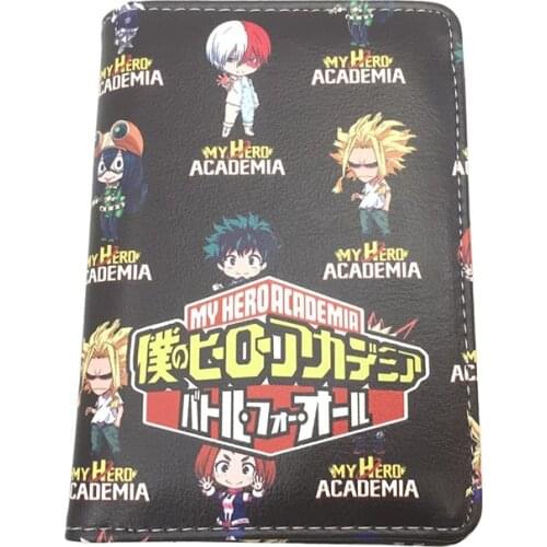 Hot My Hero Academia Passport Holder Fashion Cool Cartoon Anime PU Leather Travel Passport Cover Case Card ID Holders 15*10.5cm