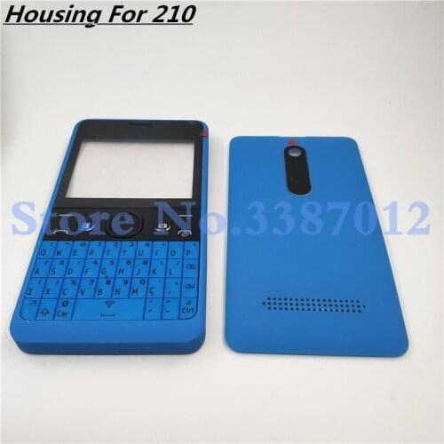 Original For Nokia 210 Full Complete Mobile Phone Housing Cover Case + English Keypad + Logo