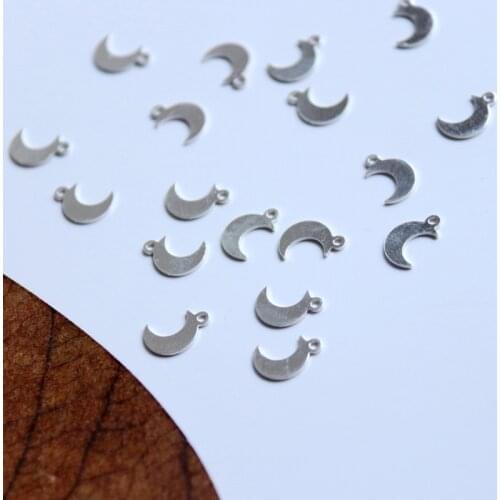 " Fake One Penalty Ten " 11*7MM 18Pcs/5G Moon Shape s925 Sterling Jewellery Charms Jewelry Accessories