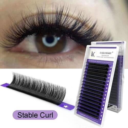 LAKANAKU 3pcs/ Lot Eyelash Extension Individual Volume Eyelashes 0.05-0.20 mm C D Curl Mink Makeup Lash Extension Lash