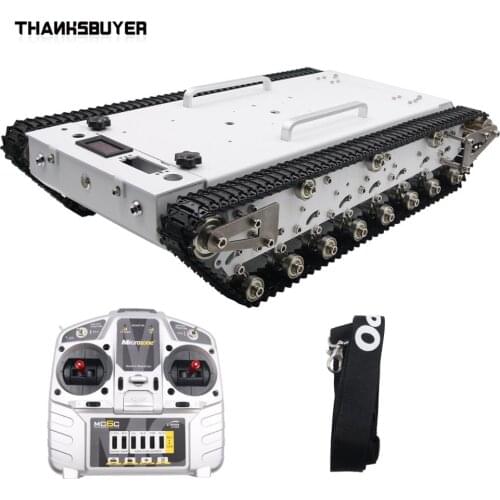 WT600S Assembled Robot 50x33x11cm Tank Chassis Metal RC Off-Road Tracked Tank Car w/ Suspension / Remote Control System