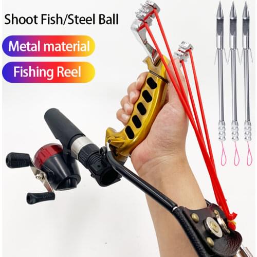 Fishing Metal Wrist Rest Reel Bow Arrow Rest Slingshot Catapult Outdoor Equipment Paintball Slingshot Fishing Dart Hunting