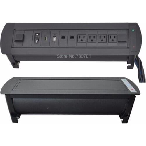 USA/Canada/Japan/Mexico Motorized conference furniture Socket aluminum USA power rotation electrics flipping power harness