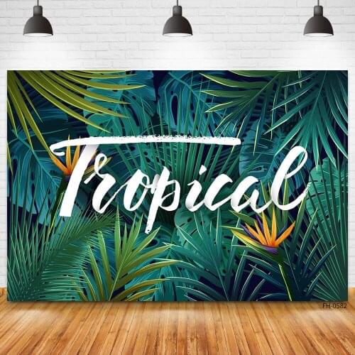 Tropical Forest Jungle Party Photography Backdrops Green Leaves Animals Safari Photo Backgrounds Baby Shower Birthday Photozone
