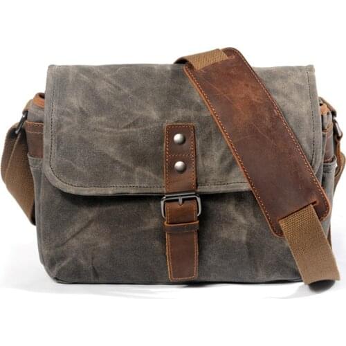 Retro Waterproof Camera Bag Photography Packages Dslr Shoulder Sling Case for Sony Nikon Canon Canvas Mini Single Messenger Men