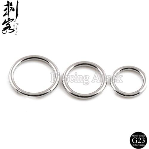 Highly Polished G23 Titanium Body Jewelry 16 Gauge Titanium Segment Captive Ring
