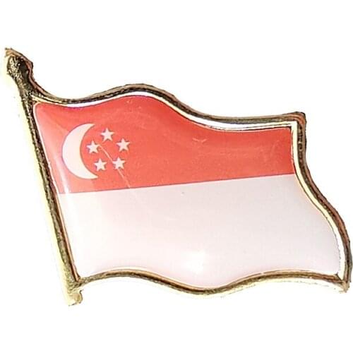 Singapore Flag Brooch Electroplated Gold Enamel Pins Badge Backpack/Hat/Collar,Given To Men/Women So Beautiful