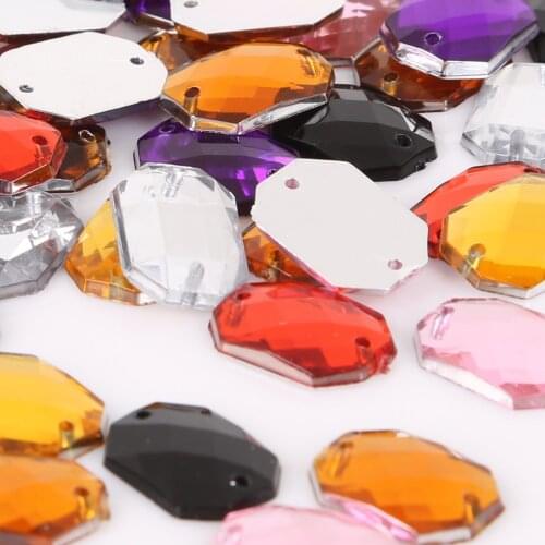 100Pcs Sewing Flatback Rhinestone 8x10 10x14 13x18mm Sew on Acrylic Strass Crystal Stones For DIY Craft Scrapbook Decoration