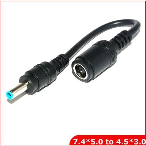 2pcs DC Connector 7.4*5.0 mm Female to 4.5*3.0 mm Male Bule DC Power Charger Cable Adapter for HP Ultrabook Free shipping