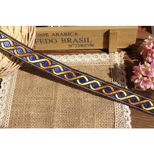 20mm wide 10yards Polyester Geometric wave style Woven Jacquard Ribbon