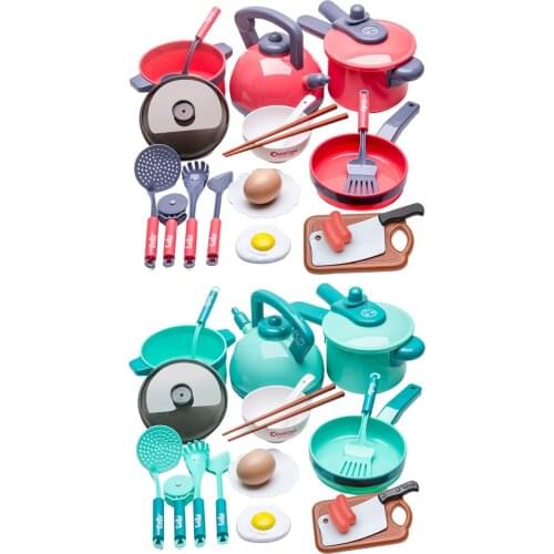 20Pcs/Set Kids Kitchen Pretend Play Pot and Pans Sets Toys Cookware Educational Toys for Toddlers Baby