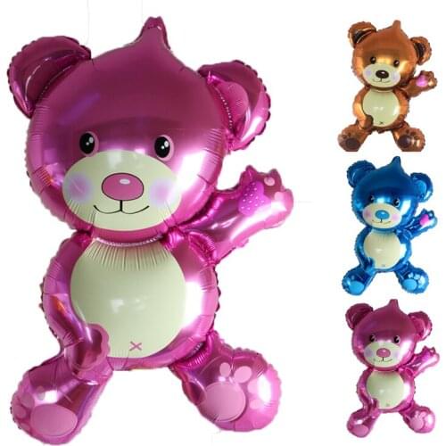 3D Bear Aluminium Foil Balloons Cute Boy&Girl Birhtday Party Decoration Balloons Baby Shower Party Supplies Childrens Toys