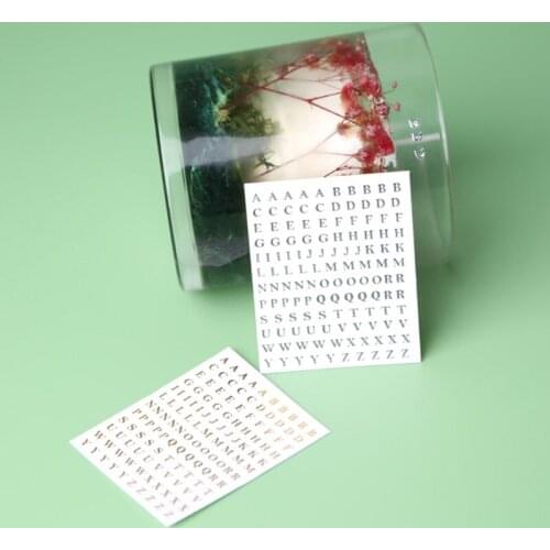 5 Sheets Metal English Letters Stickers Epoxy Resin Mold Fillings Decorations