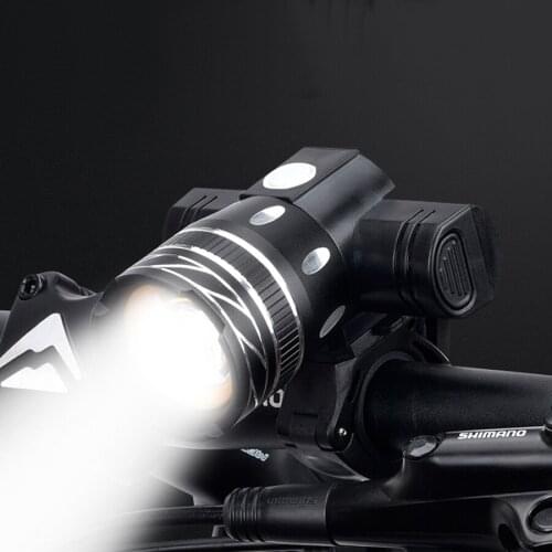 5000mAh Bicycle Light Front 800 Lumen T6 LED Bike Headlight Zoom USB Rechargeable Waterproof Cycling Flashlight Bike Accessories