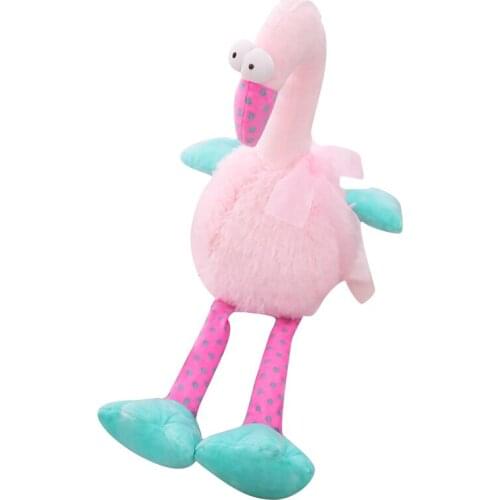 55/75 Flamingo Plush Toy Soft Stuffed Cute Animal Flamingo Lovely Dolls for Kids Appease Toy Baby Girls Room Decoration