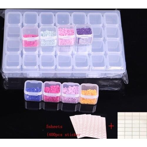 5D DIY Diamond Painting Drill Jewelry Box Rhinestone Embroidery Crystal Bead Organizer Storage Case Container, 6 sheets (428pcs