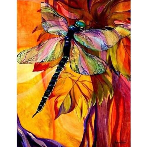 5D DIY Full Square Diamond Painting Dragonfly Animal Cross Stitch Kit Mosaic Picture Rhinestone Embroidery Decoration