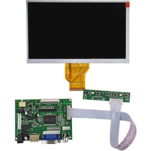 7 inch 800*480 LCD Screen Display Monitor for Raspberry Pi + Driver Board HDMI/VGA/2AV Replacement