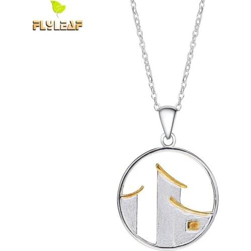 925 Sterling Silver House Pendant Necklace For Women Original Design Female Vintage Jewelry Flyleaf Spring New Arrival