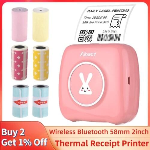 Aibecy L20 Wireless 58mm Thermal Label Maker Printer Photo Printer Sticker 2in Bluetooth Mobile Printer for Android iOS Windows