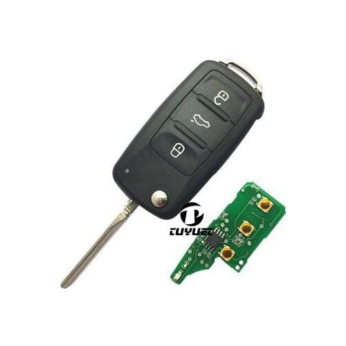 Car Remote Flip Key Fob for VW /Volkswagen Bora POLO 434MHz with ID48 Chip OEM