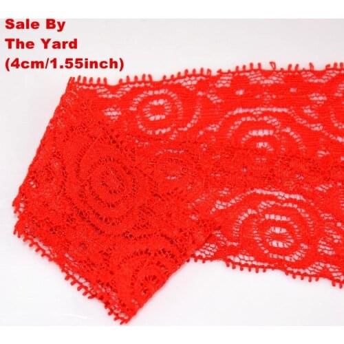 DHL Free 500Yards/lot 1.55 Inch Elastic girls Lace Headbands Sold By Yards Flowers Patten Hair Bands For Headwear HD08Y