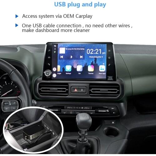 Wireless CarPlay Ai Box Supports YouTube Netflix Video GPS Navigation, for Citroen C3 C4 C5 C6; C3 C4 C5 Air Cross with CarPlay