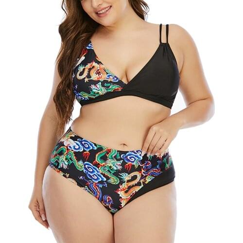 Plus size Swimwear High Waist Bikinis Set T Bodysuit Large size Swimsuit Women Bikini 2021 Beach Bathing Suits L-5XL
