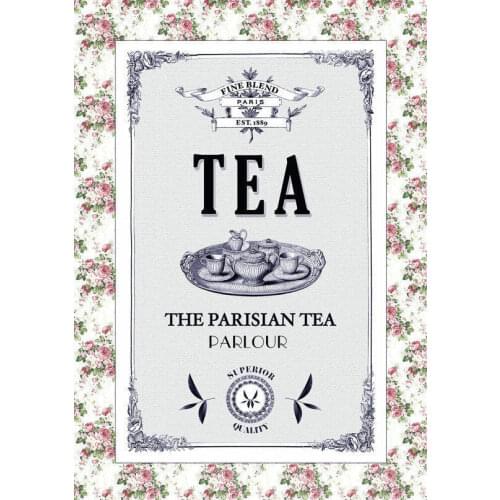 THE PARISIAN TEA LARGE METAL TIN SIGN POSTER WALL PLAQUE