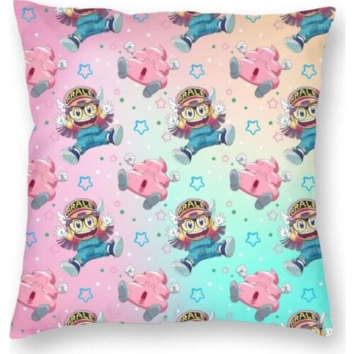 Arale Norimaki And Poo Cushion Cover Two Side Print Dr Slump Anime Throw Pillow Case for Sofa Cool Pillowcase Home Decoration