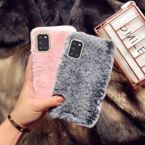 For SamSung A72 A52 A32 A42 A02s A12 5G A31 Case lovely Plush Rabbit Keep Warm Silicone shockproof protection Back Cover Case