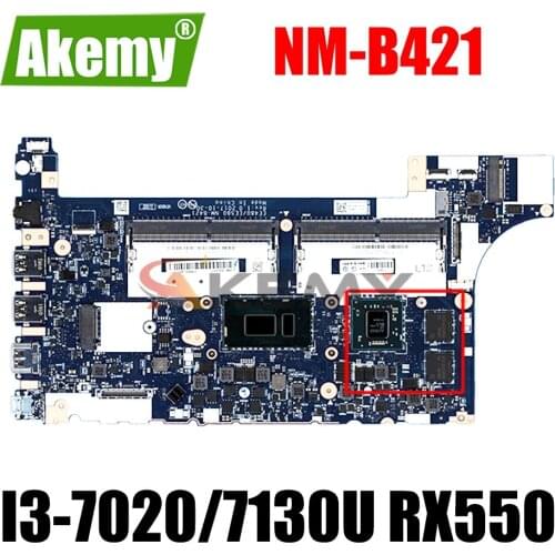 For Lenovo Thinkpad E480 E580 R480 notebook motherboard EE480 EE580 NM-B421 With CPU I3-7020/7130U GPU RX550 100% fully tested