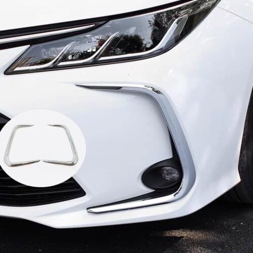 For Toyota Corolla Sedan 2019 2020 ABS Chrome Car Styling Car front fog lampshade cover frame Cover Trim Accessories 2pcs