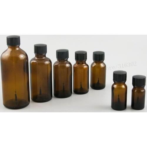 360pcs 5ml 10ml 15ml 20ml 30ml 50ml 100ml Amber Glass Nail Polish Bottle With Brush Brown GlassCosmetics ContainerMultiple Size