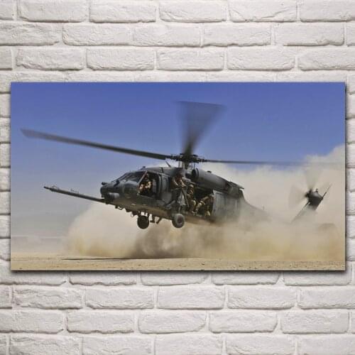 HH 60g pave hawk helicopter aircraft artwork living room decoration home art decor wood frame fabric poster KM344