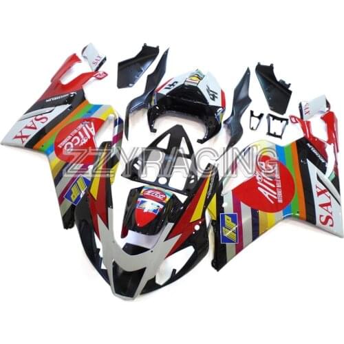 Complete Fairings Kits for Aprilia RSV 1000 Mile 2003 2004 2005 2006 RSV 1000 Mile ABS Plastic Motorcycle Bodywork White Red