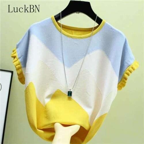 LuckBN Women's Knitted T-shirts