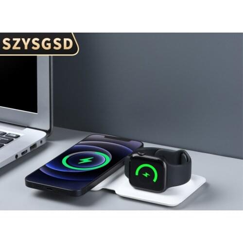 Original Mag Magnetic Safe Wireless Duo Charger For Apple iPhone 12 Mini 11 Pro X XS Max Fast Charging Pad for Airpods Pro Watch