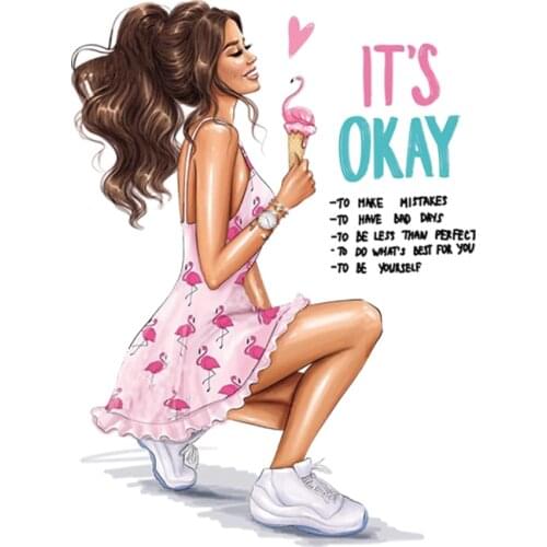 Sweet girls heat-sensitive patches iron on transfers for clothing stripes thermo stickers on clothes heat transfer stickers