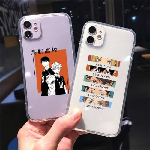 Cute Japan Anime Oya Haikyuu Phone Case For iPhone 11 12 Pro MAX X XS XR SE2020 7 8 6Plus Transparent Soft Silicone Cover Fundas