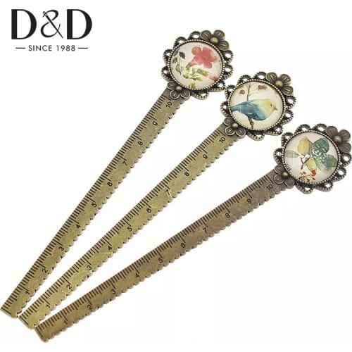 1Pc Vintage Bird Metal Ruler Cartoon Bookmark Handy Straight Rulers Creative Learn Drawing DIY School Stationery Supplies