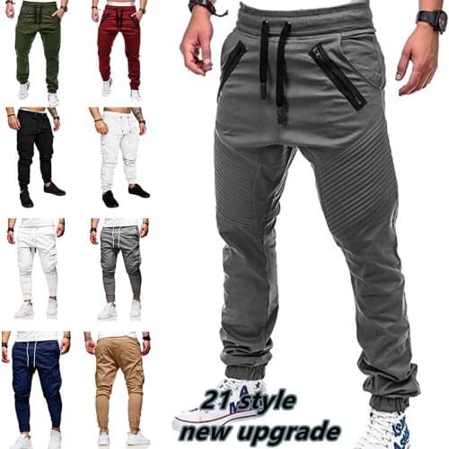 Men Casual Sports Pants Sweatpants Male Jogger Cargo Harem Pencil Pants Trousers SIZE S-3XL