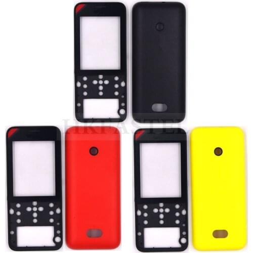 New 5A High quality Cover For Nokia 208 Mobile Phone Front LCD housing + Back battery door Cover Case ( No Keypad)