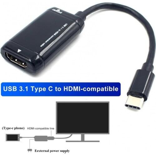 50% Off Type-C to HDMI-compatible 1080P HD Audio Video Converter Cable Adapter for Phone TV Laptop